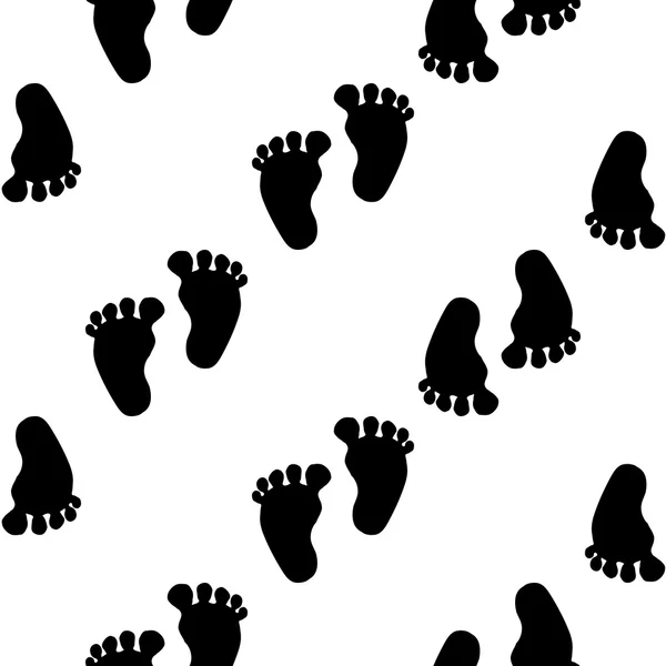 Black footprint pattern — Stock Vector