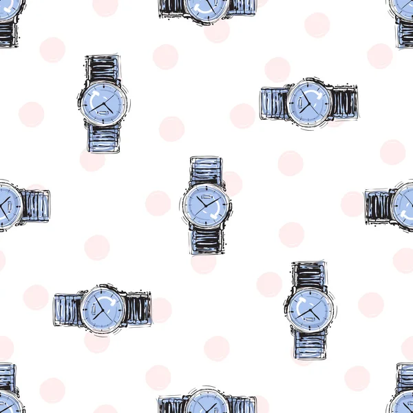 Moderno patrón de reloj de pulsera — Vector de stock