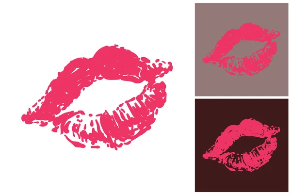 Etikett med glamour Lips Imprint — Stock vektor