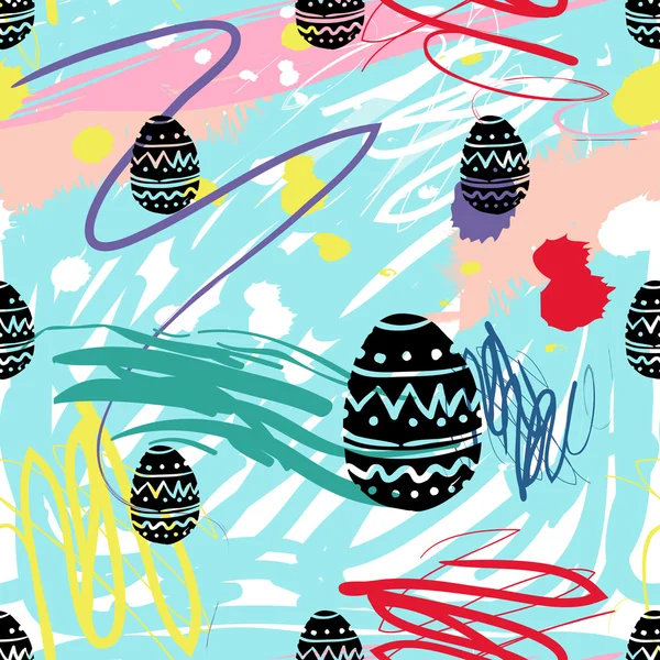 Seamless pattern with easter eggs — Stock Vector