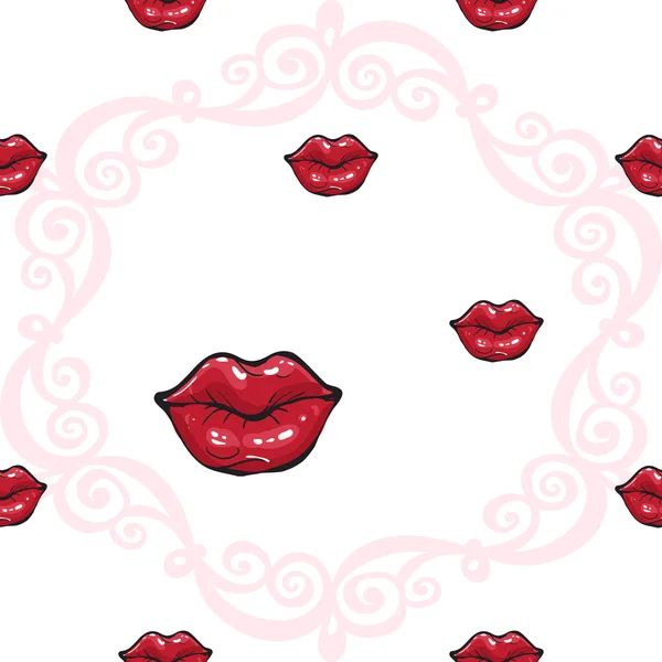 Labios de pintura brillante y brillante . — Vector de stock