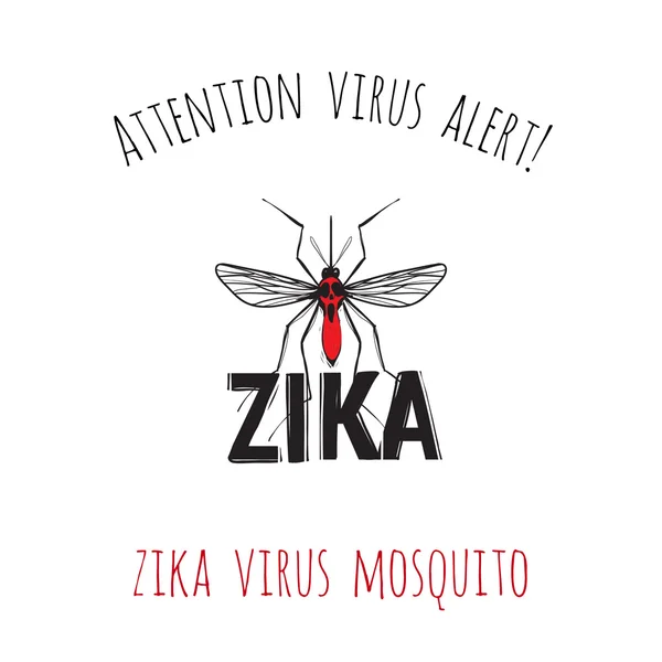 ¡Atención virus alerta! : zika mosquito virus — Vector de stock