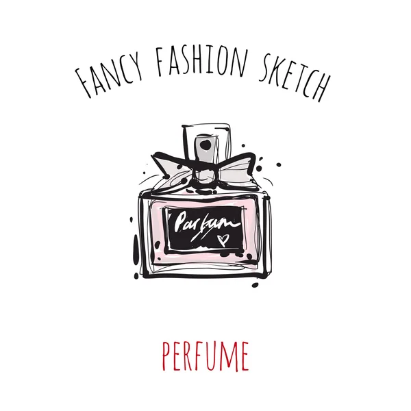 Fantazyjny szkic mody: perfumy — Wektor stockowy