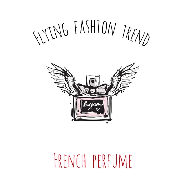 Dibujado a mano perfume francés gráfico — Archivo Imágenes Vectoriales