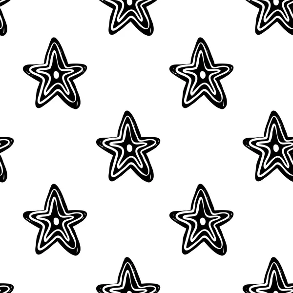 Mão desenhado padrão de sinal de estrela — Vetor de Stock