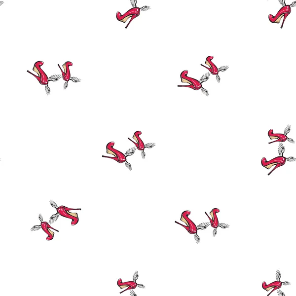 Talons rouges avec motif ailes d'ange — Image vectorielle