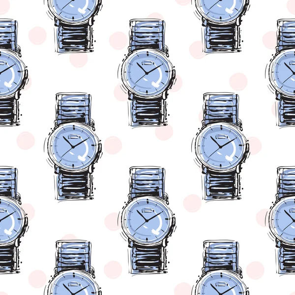 Modern wrist watch pattern — Stock Vector