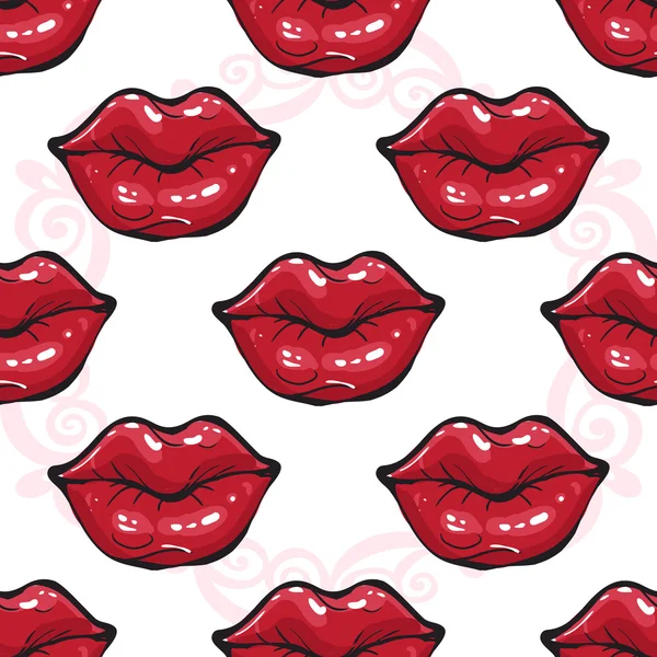 Lèvres brillantes et brillantes . — Image vectorielle