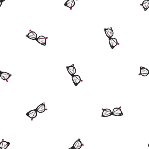 Hipster glasses sketch  pattern — Stock Vector