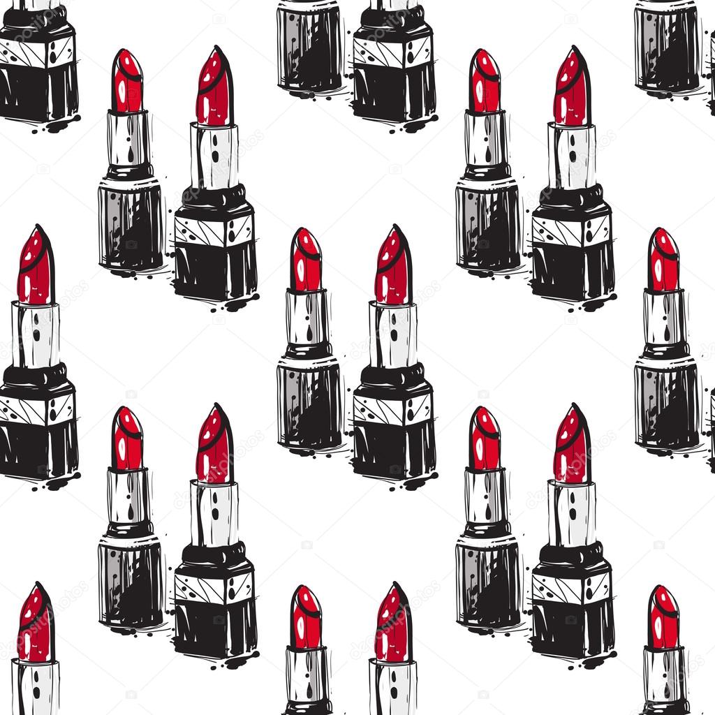 Fashionable Colorful Lipstick Pattern Vector Image By C Sopelkin Vector Stock