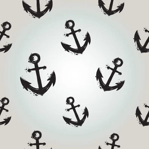 Hand drawn graphic flying anchor pattern — Stock Vector