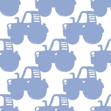 El çizilmiş Traktör siluet deseni 