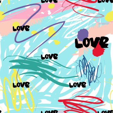 Kelime aşk ile modern desen
