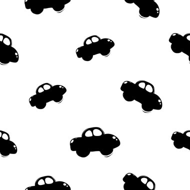 Araba ile modern çocuk deseni