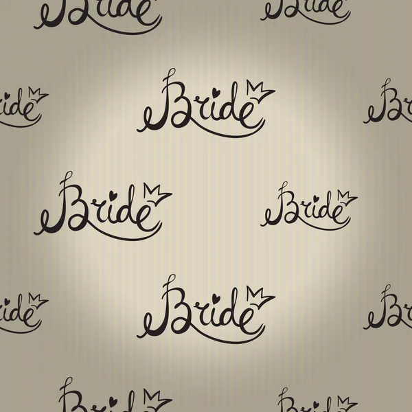Bruiloft achtergrond met bruid teken — Stockvector