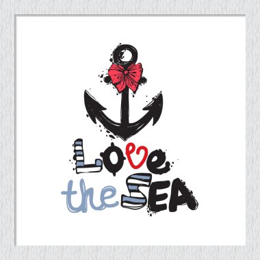 El çizilmiş grafik aşk deniz çapa