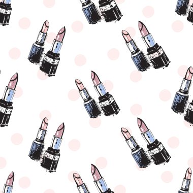 Elle çizilmiş grafik parlak ruj