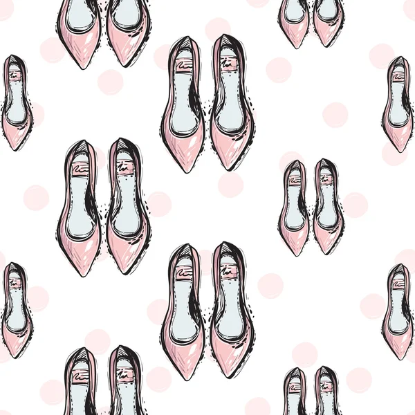 Modèle avec chaussures plates de mode — Image vectorielle