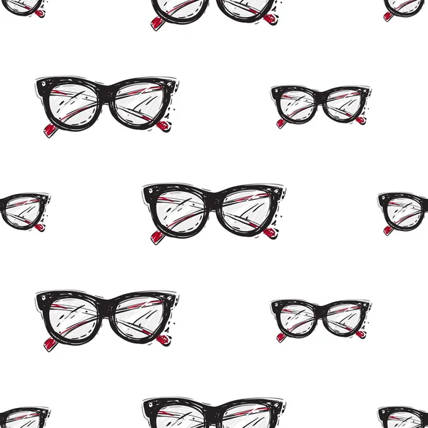 Patrón de boceto gafas hipster — Vector de stock