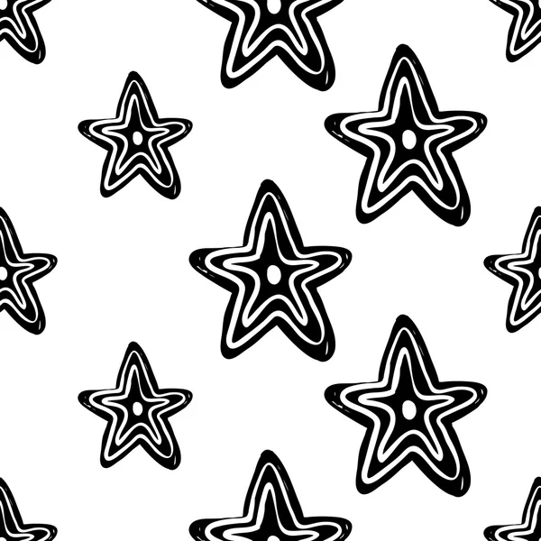 Kézzel rajzolt csillag jel minta — Stock Vector