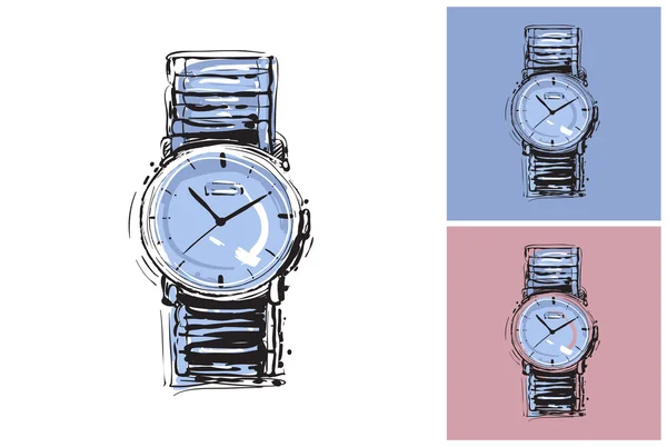 Boceto de moda reloj de muñeca — Vector de stock