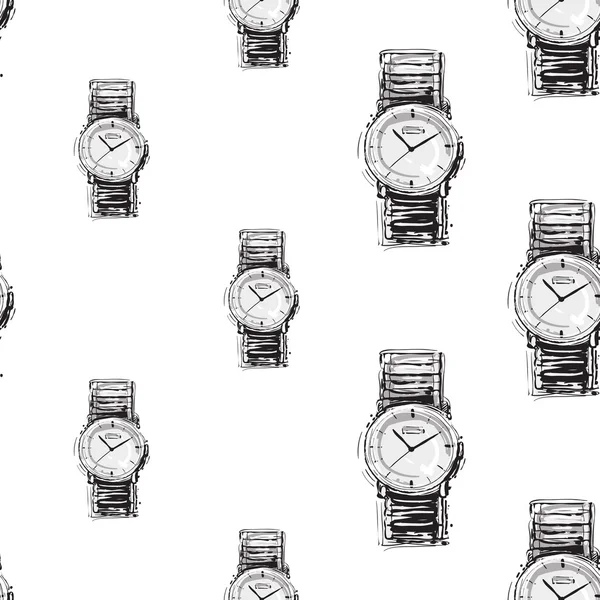 Moderno patrón de reloj de pulsera — Vector de stock