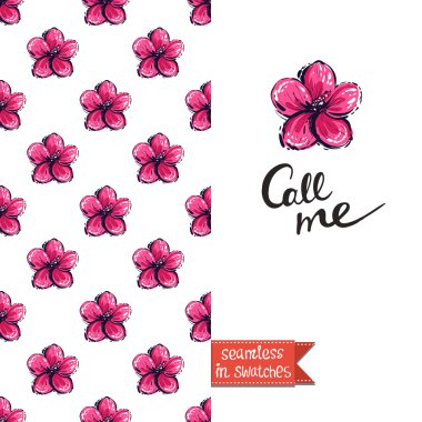 tropikal çiçeklerle tebrik kartı