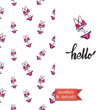 trendy moda bikini ile tebrik kartı 