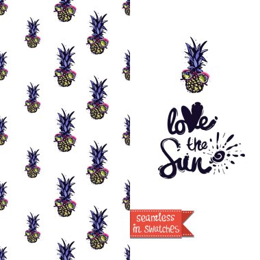 renkli ananas ile tebrik kartı