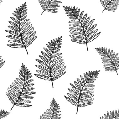 fern yaprak çiçek desenli