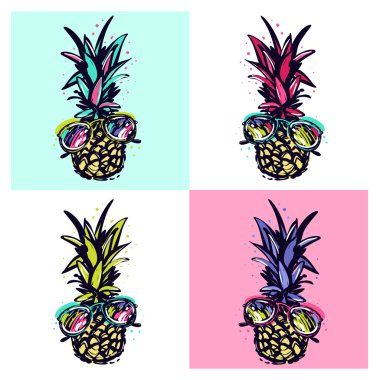 Elle çizilmiş ananas kroki tarzı.