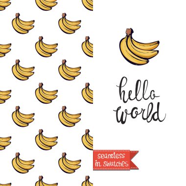 olgun muz desenli tebrik kartı