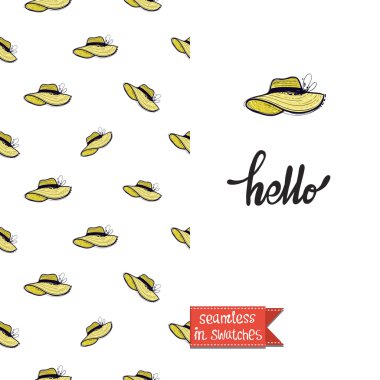 trendy yaz şapka ile tebrik kartı