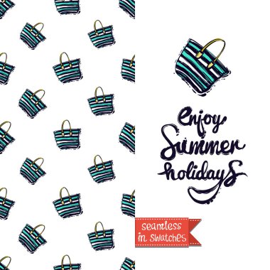 moda yaz çanta ile tebrik kartı