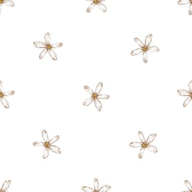 beyaz çiçek deseni el çekilmiş