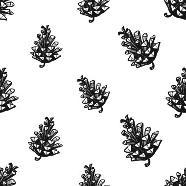 Vintage çam koni desen