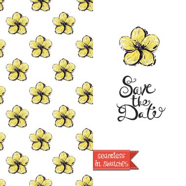 tropikal çiçeklerle tebrik kartı