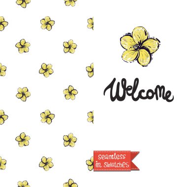 tropikal çiçeklerle tebrik kartı