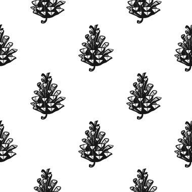 Vintage çam koni desen