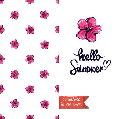 tropikal çiçeklerle tebrik kartı