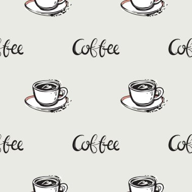 Kahve fincanlarıyla kusursuz desen 