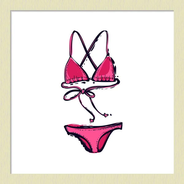 Renkli şık bikini mayo — Stok Vektör