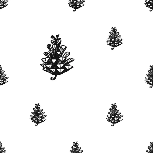 Vintage pine cone vzor — Stockový vektor