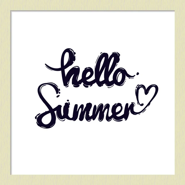 Hand drawn hello summer lettering — Stock Vector