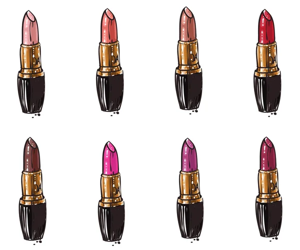 Lipstick tubes kolekce — Stockový vektor