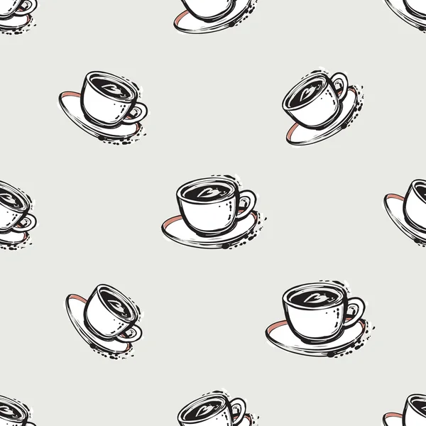 Tasses et soucoupes d'illustration de mode — Image vectorielle