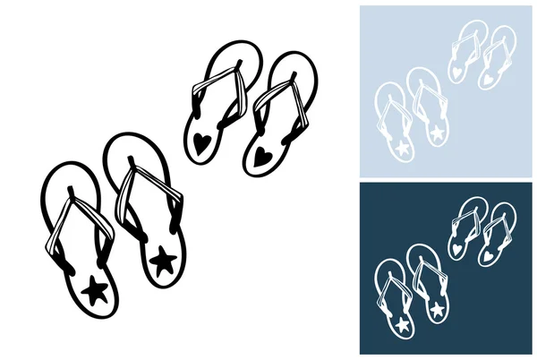 Decoratieve flip-flop slippers — Stockvector