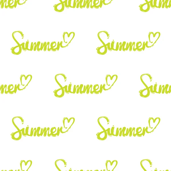 Seamless pattern with summer inscription. — Stock Vector