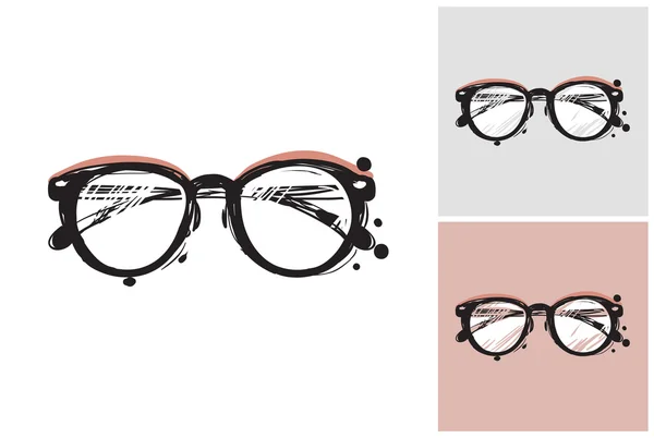 Óculos hipster desenhados à mão — Vetor de Stock