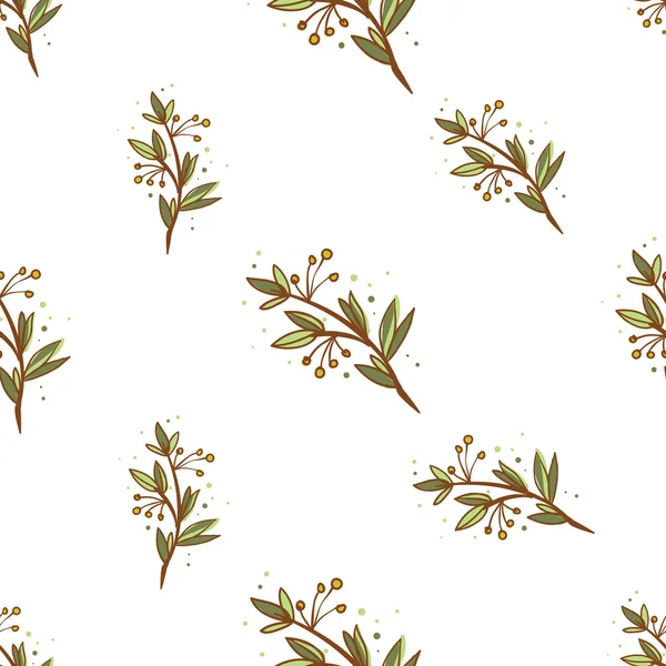 Vintage mano dibujado patrón de flores de pera — Vector de stock